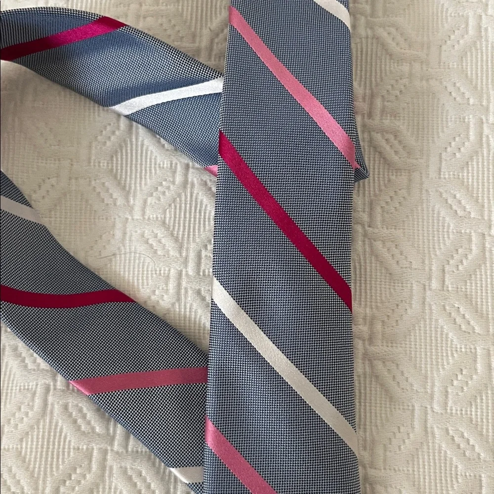 Kids Silk Striped Blue and Pink Tie